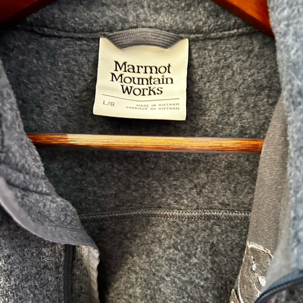 Men’s Marmot Gray Full-Zip Fleece Jacket size Large - Picture 2 of 4